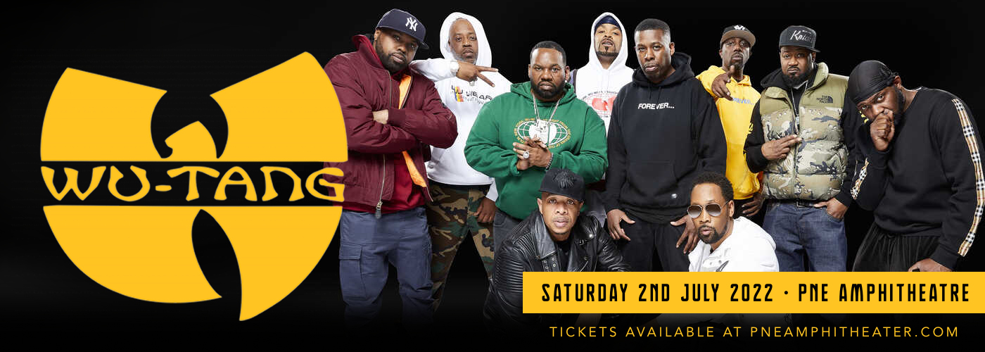 WuTang Clan Tickets 2nd July PNE Amphitheatre in Vancouver
